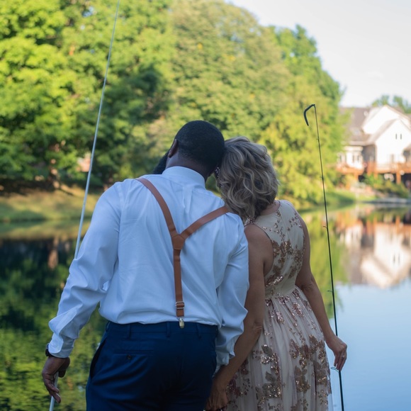 Boho style sequin dress, size small, rose gold and cream - Picture 5 of 6